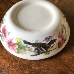 Very pretty floral porcelain candle dish.